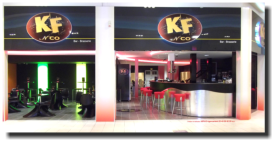 Agencement intrieur et extrieur du bar restaurant KF'n co